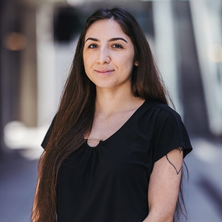 Woman in a black shirt