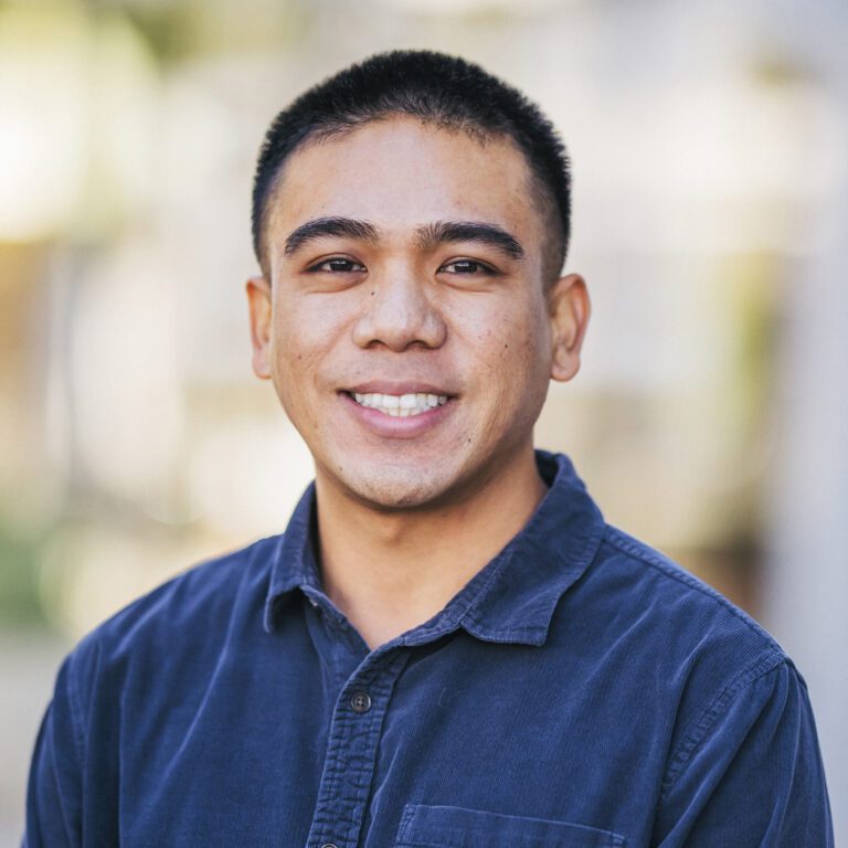 Man in a dark blue shirt