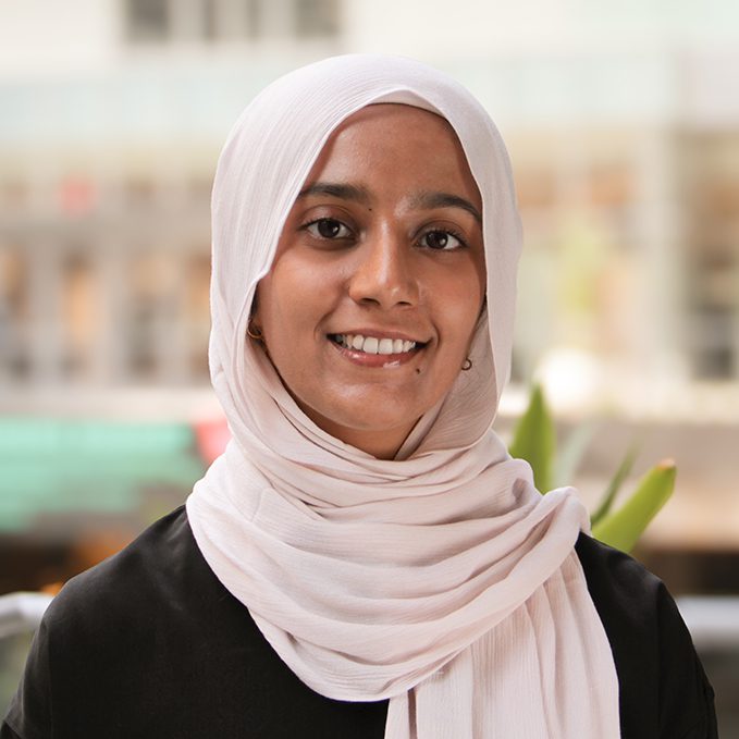 Woman wearing a white hijab